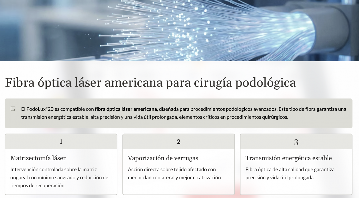 Laser para hongos en las uñas con equipo PodoLux 20 en podología clínica profesional